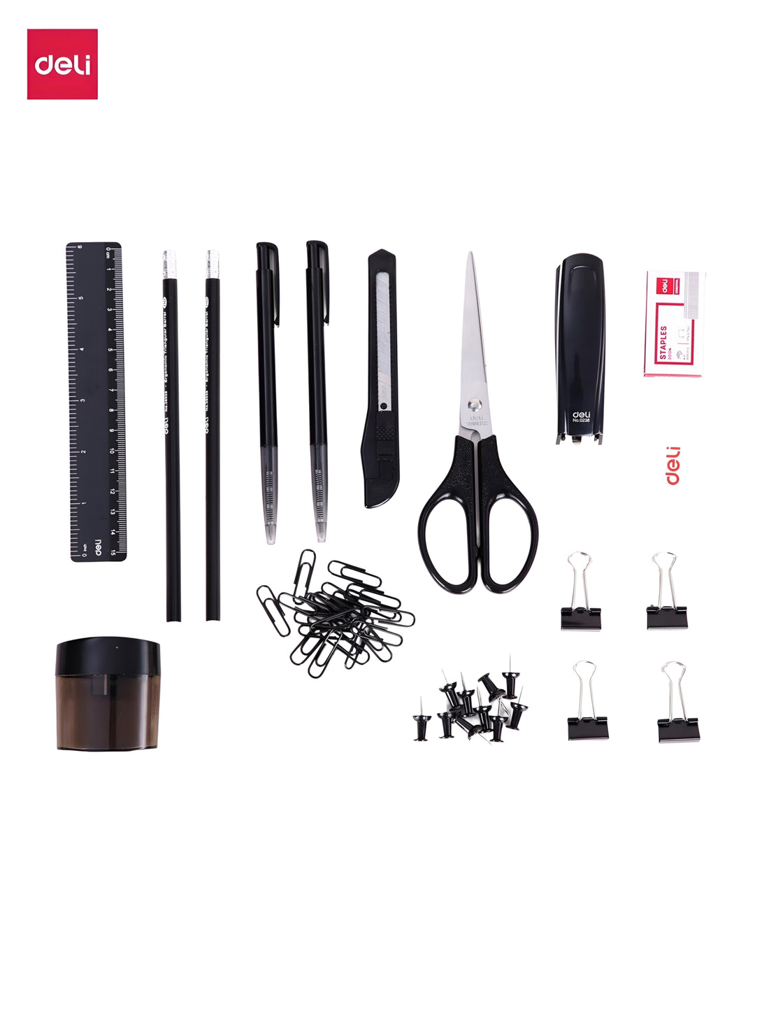 Deli E38251A Rotary Desk Organizer with Stationery