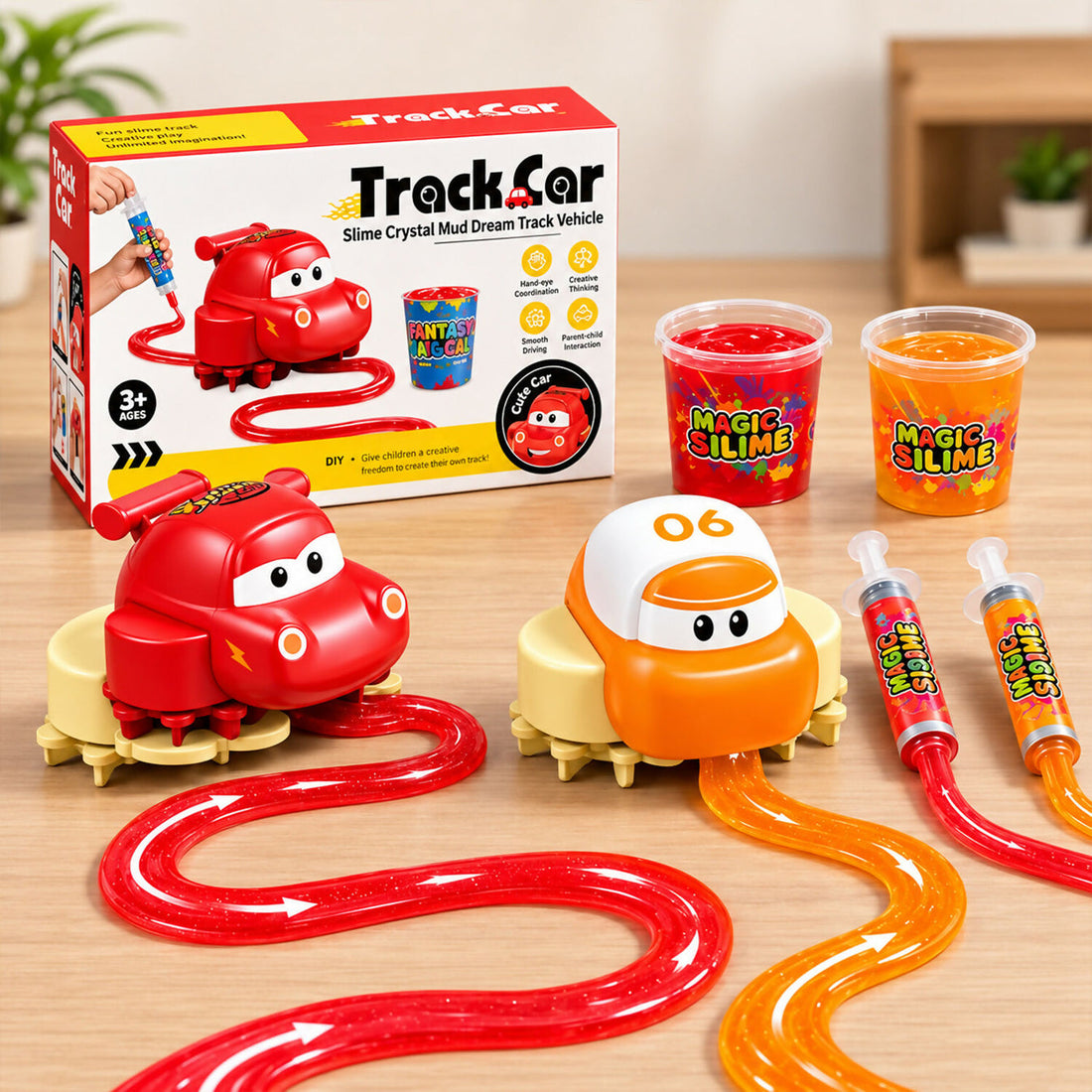 DIY Slime Track Car Making Kit Creative Racing Vehicle Toy for Kids