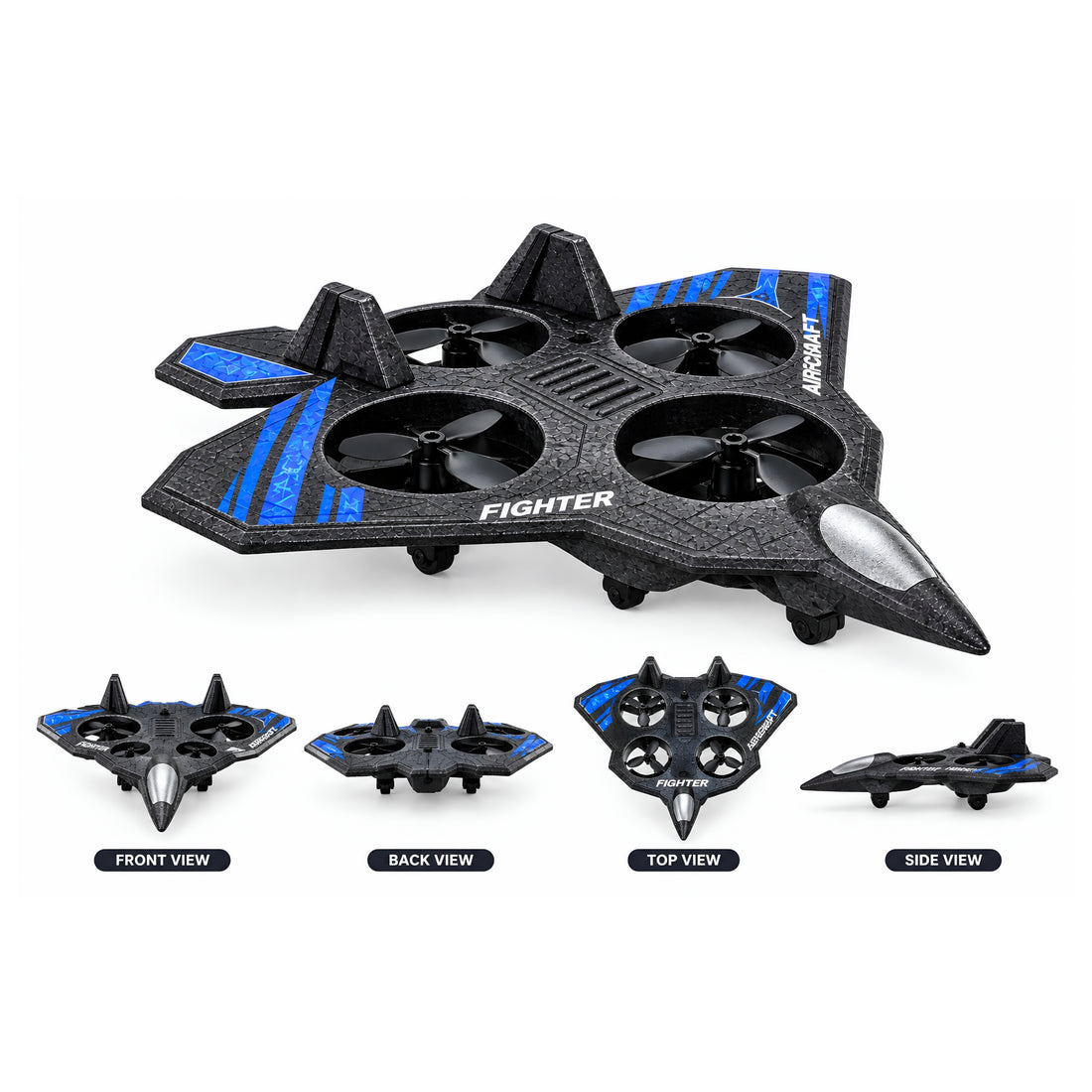 Thunder Charge RC Fighter Plane Toy 2.4GHz Remote Control Stunt Aircraft