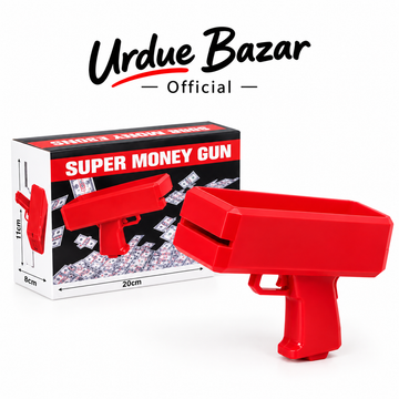Super Money Gun Automatic Flying Cash Toy with 50 Play Money Notes